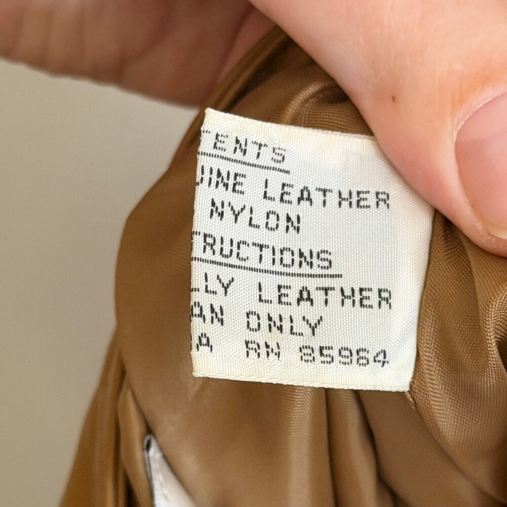 Vintage Albert Duke New York Womens Leather Pants 8 Light Brown Career Luxury - Picture 6 of 7